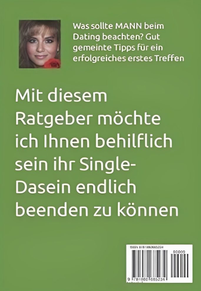 Klappentext zum Buch "Dating - Ratschläge für den Mann", Foto der Autorin